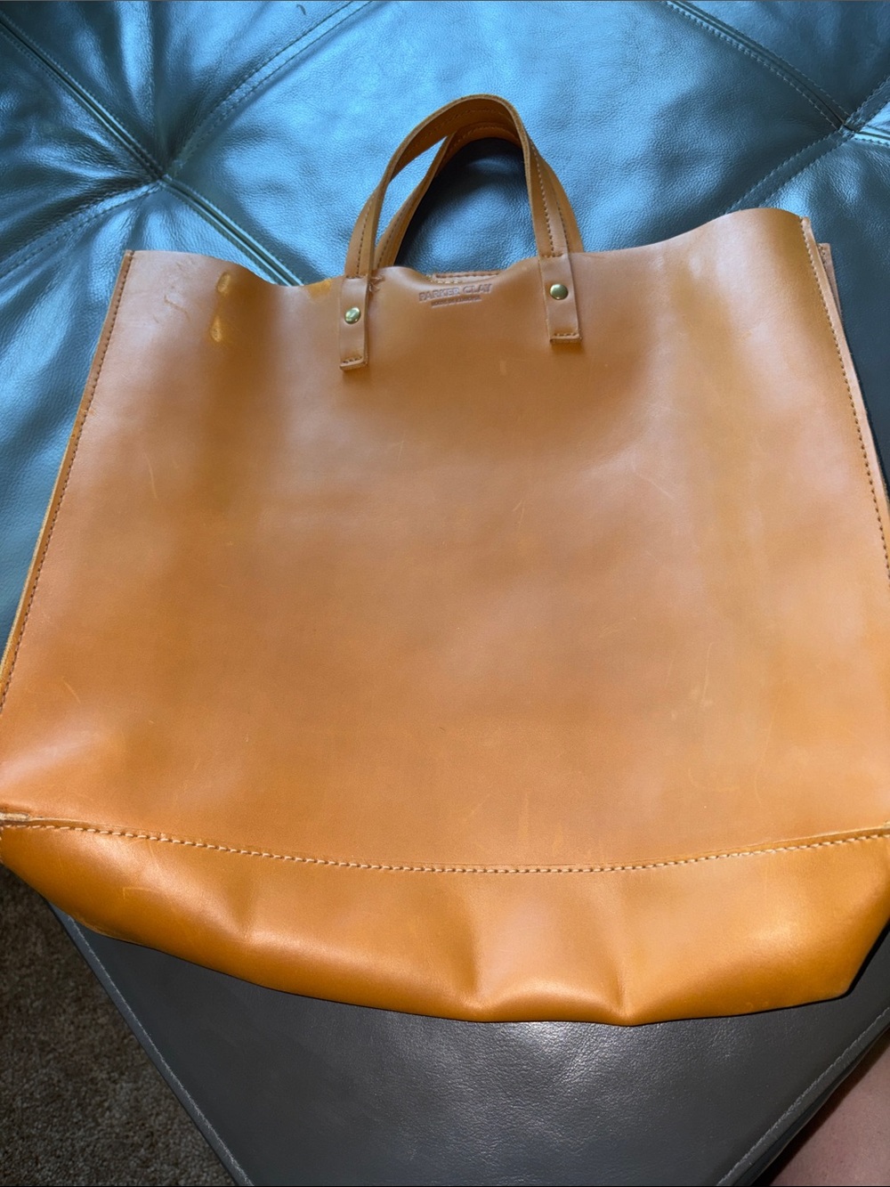 Leather Tote Bag in tan